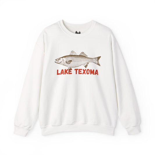 Lake Texoma Fishing Sweatshirt, Unisex Crewneck, Casual Wear, Gift for Fishermen, Outdoor Apparel, Lake House Cozy