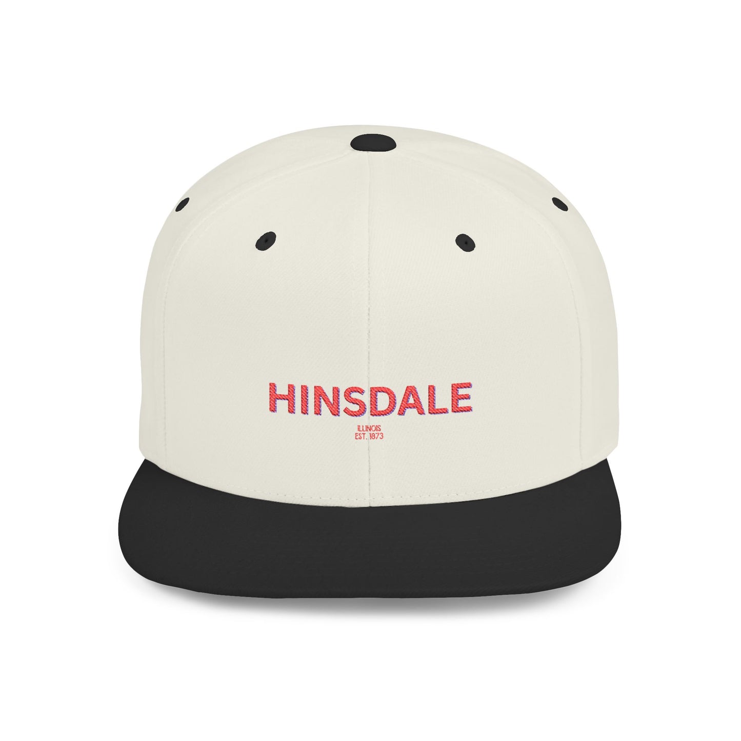 Hinsdale Stylish Flat Bill Snapback Hat with Design, Perfect for Casual Outings, Streetwear, Gifts, Festivals, Everyday Wear