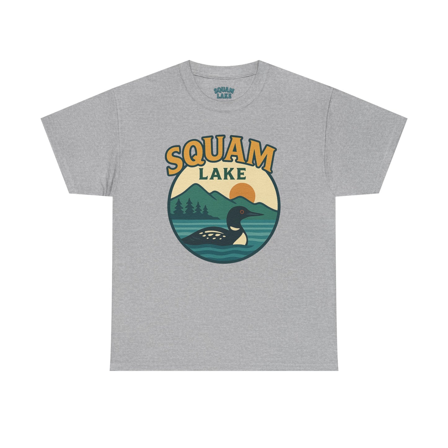 Squam Lake Graphic Tee | Unisex Heavy Cotton T-Shirt, Nature Lover Gift, Lake Adventure Shirt, Outdoor Apparel, Vintage Lake Design