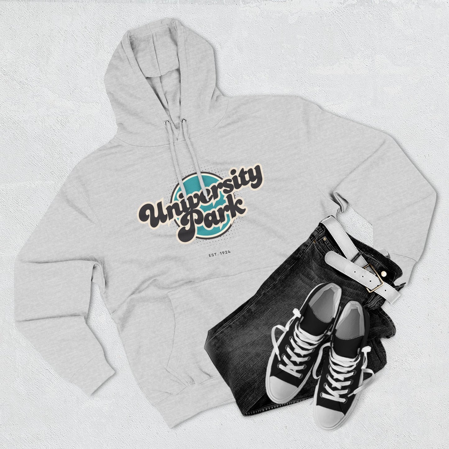 University Park Retro Vibe Hoodie for Casual Days, Streetwear, Unisex Gift, Cozy Layering Apparel