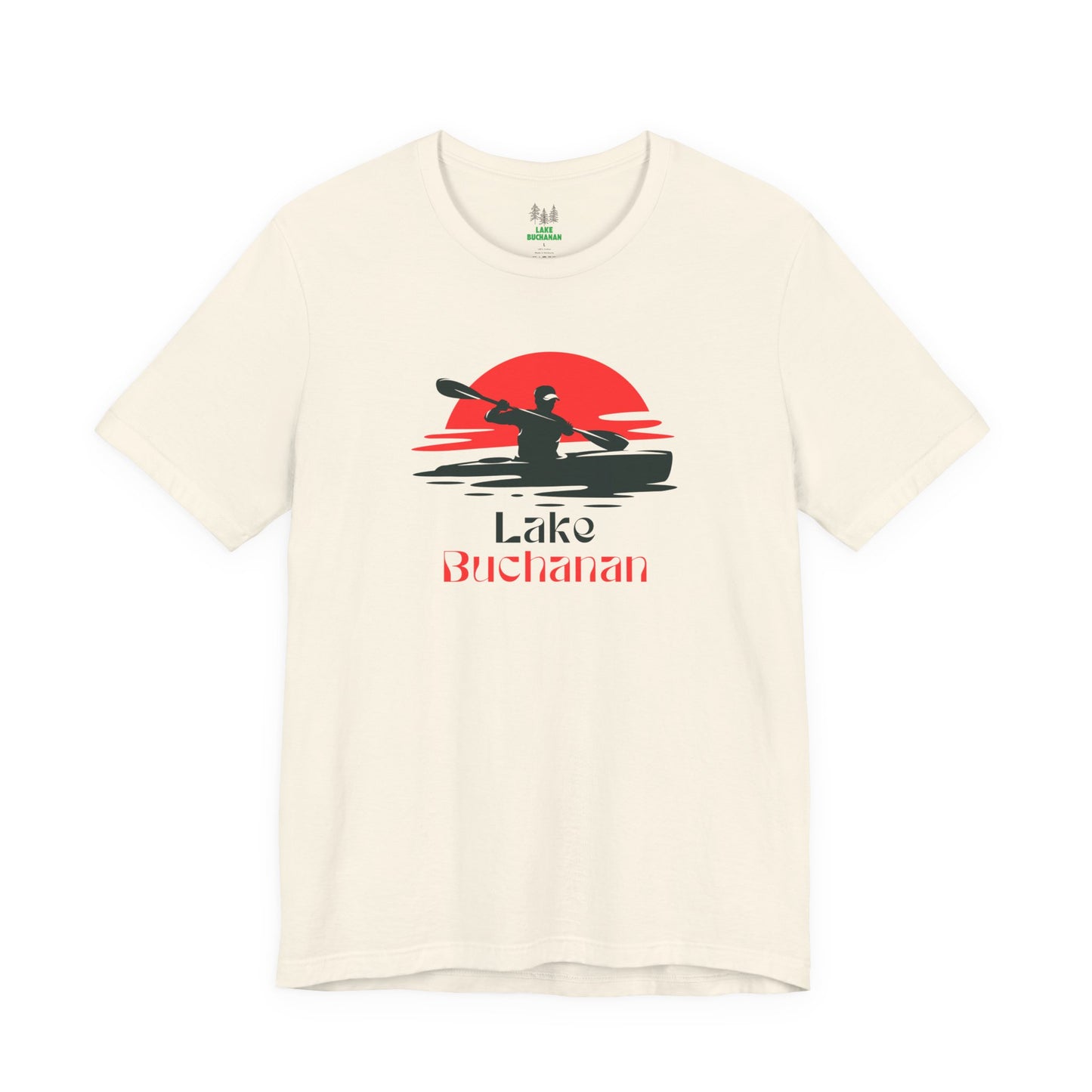 Lake Buchanan Tee - Kayaking Graphic Unisex Jersey Short Sleeve Shirt, Outdoor Adventure Gift, Summer Vibes, Lake Lover Apparel