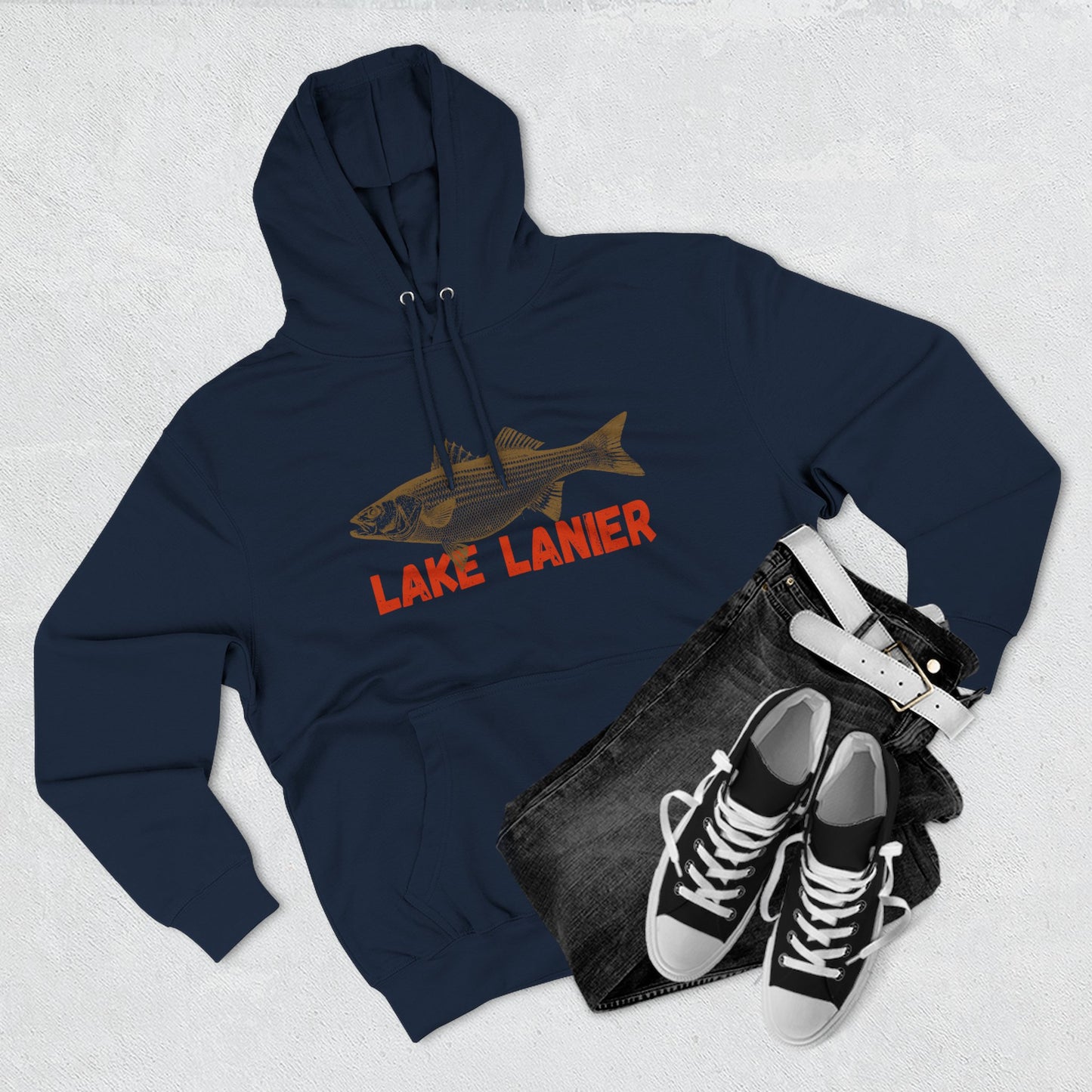 Lake Lanier Fishing Fleece Hoodie | Cozy Outdoor Style, Perfect Gift for Fishing Lovers, Summer & Winter Essentials, Lake Life Apparel