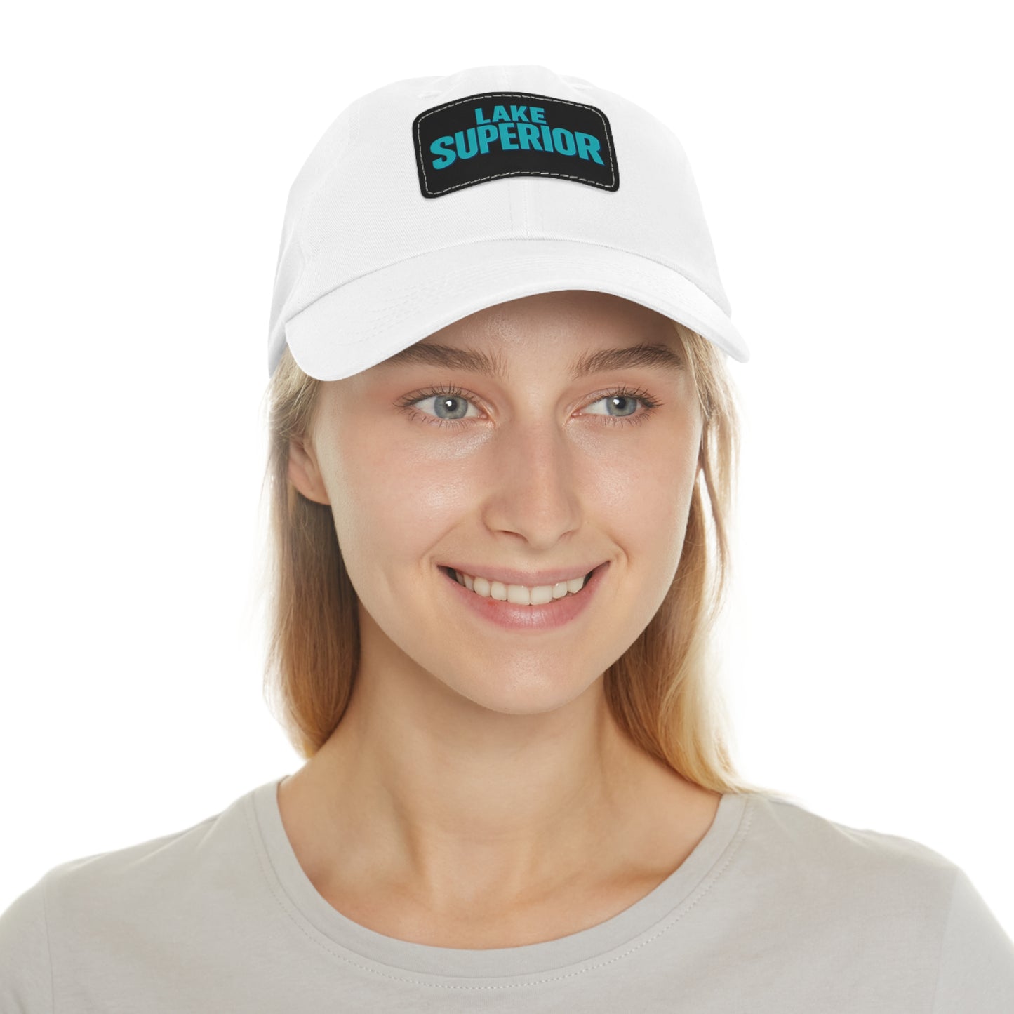 Lake Superior Dad Hat with Leather Patch (Rectangle)