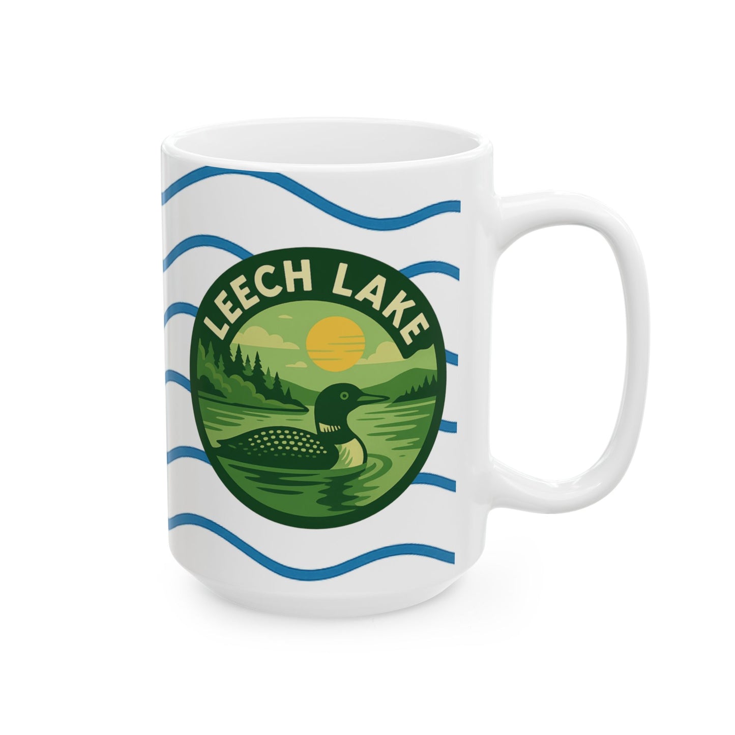 Leech Lake Serene Sunrise Ceramic Mug - Perfect for Coffee Lovers, Gift for Nature Enthusiasts, Beach Lover's Delight, Ocean Vibes, Relaxation
