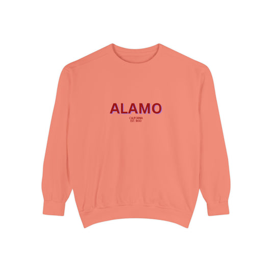 Alamo Unisex Garment-Dyed Sweatshirt | Cozy Fashion, Perfect for Casual Outings, Gifts, Fall & Winter Style, Everyday Comfort