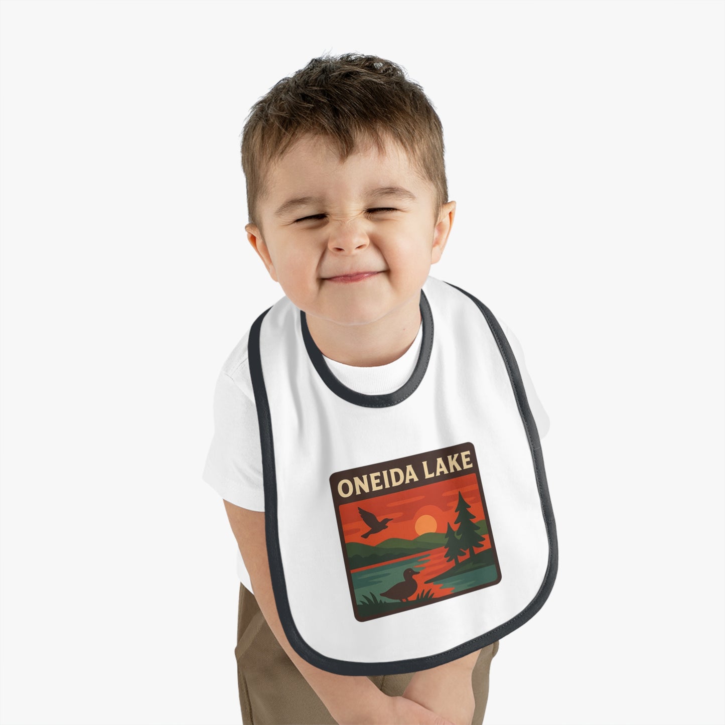 Oneida Lake Baby Contrast Trim Jersey Bib