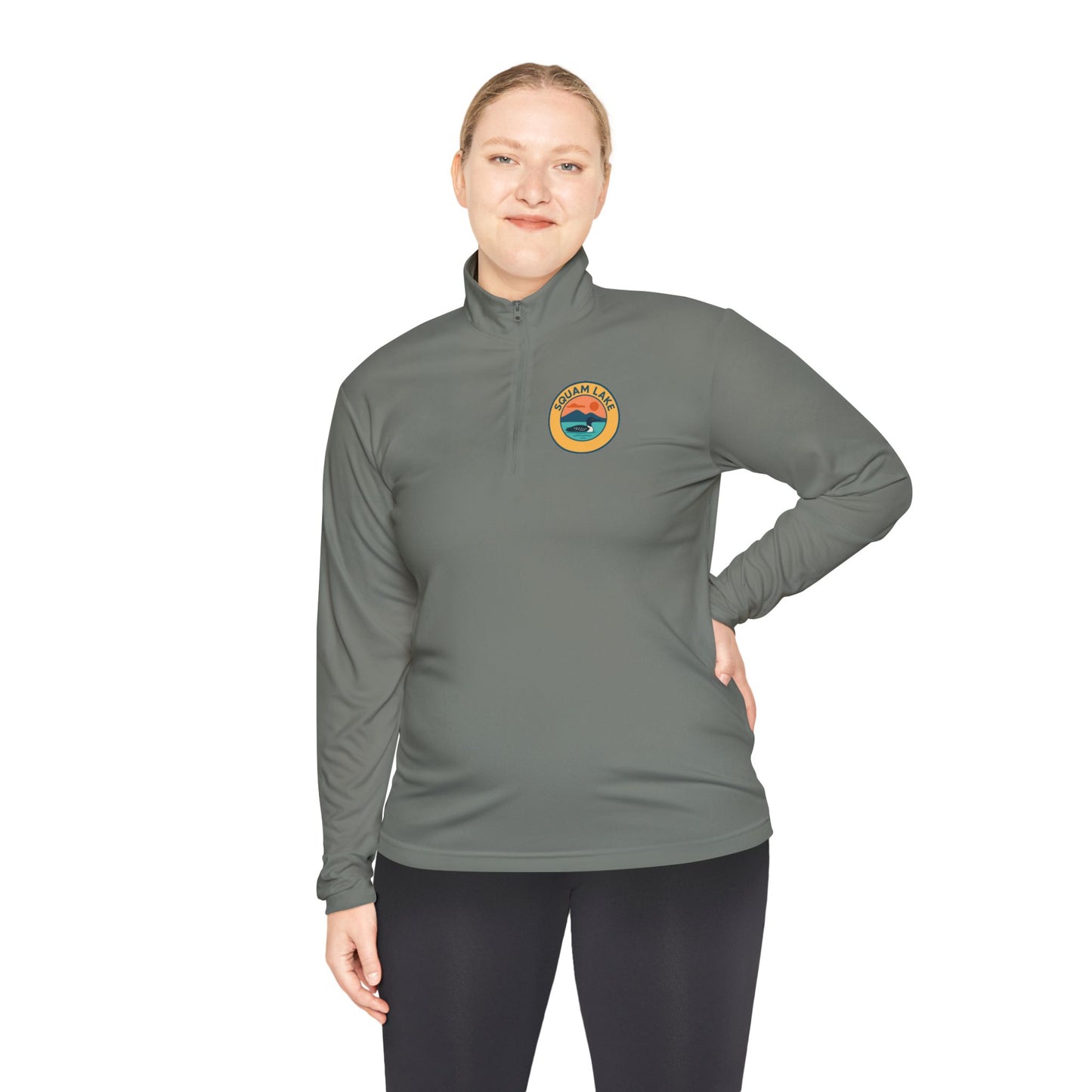 Cozy Unisex Quarter-Zip Pullover, Lake Apparel, Outdoor Gear, Relaxed Fit Layering, Gift for Nature Lovers