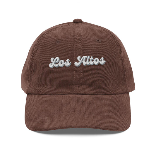 Los Altos Vintage Corduroy Cap, Retro Fashion Hat, Cool Embroidered Cap, Casual Summer Accessory, Gift for Trendsetters