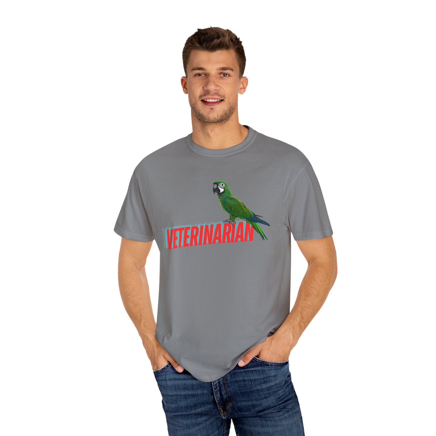 Veterinarian T-Shirt - Cute Parrot Graphic Tee for Animal Lovers, Gifts for Vet Students, Pet Owners, Animal Day Celebration