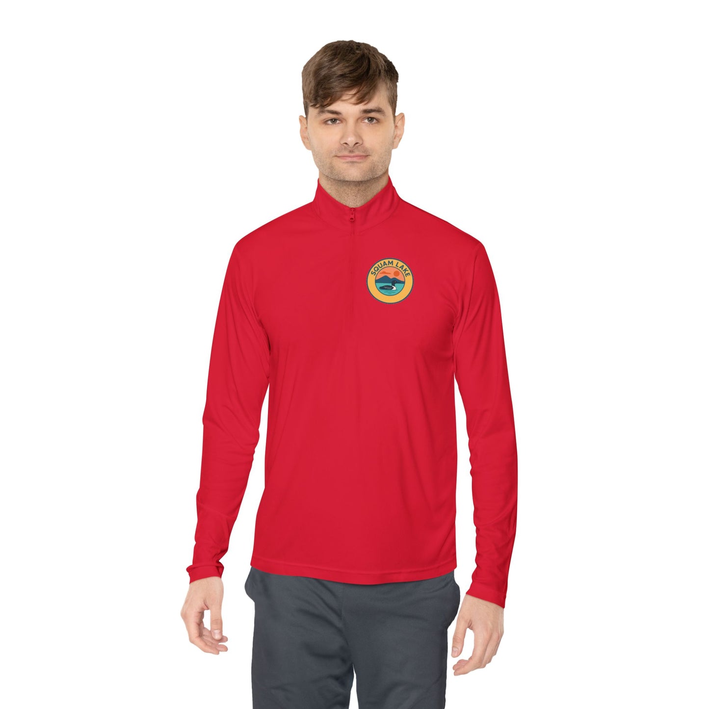 Cozy Unisex Quarter-Zip Pullover, Lake Apparel, Outdoor Gear, Relaxed Fit Layering, Gift for Nature Lovers