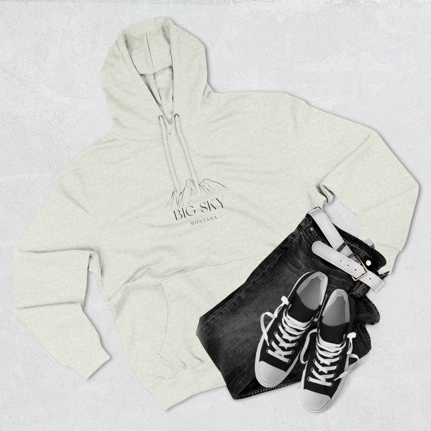 Big Sky Inspired Fleece Hoodie, Casual Wear, Relaxation, Gift for Autumn Lovers, Travel Essential