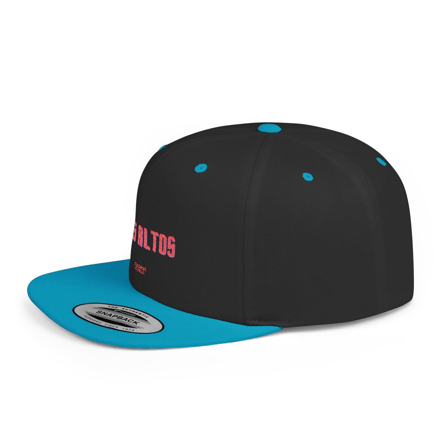 Los Altos Stylish Flat Bill Snapback Hat with Design, Perfect for Casual Outings, Streetwear, Gifts, Festivals, Everyday Wear