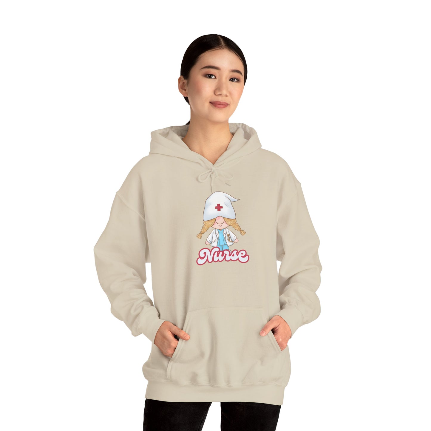 Nurse Cartoon Hoodie - Cozy Unisex Sweatshirt, Gift for Healthcare Workers, Nursing Student Apparel, Medical Profession Hoodie