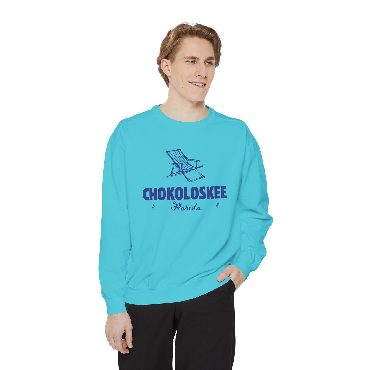 Chokoloskee Vibes Unisex Sweatshirt | Garment-Dyed Comfort, Perfect for Casual Outings, Travel, Gifts, Autumn Days