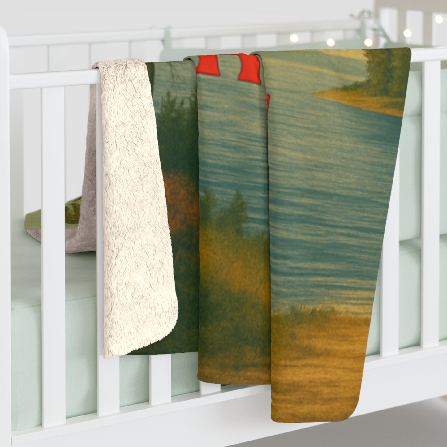 Oneida Lake Sherpa Fleece Blanket