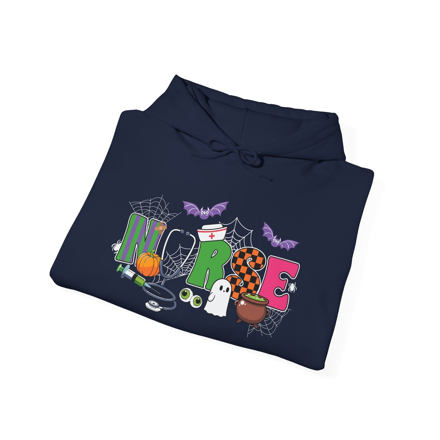 Nurse Whimsical Halloween Hooded Sweatshirt, Fall Fashion, Cozy Sweater Gift, Unisex Hoodie, Halloween Apparel