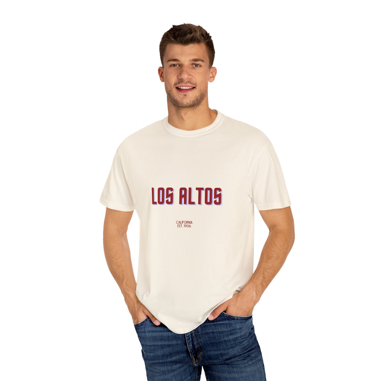 Los Altos Garment-Dyed Unisex T-Shirt, Casual Tee, Vintage Style Shirt, Everyday Wear, Birthday Gift, Unique Apparel