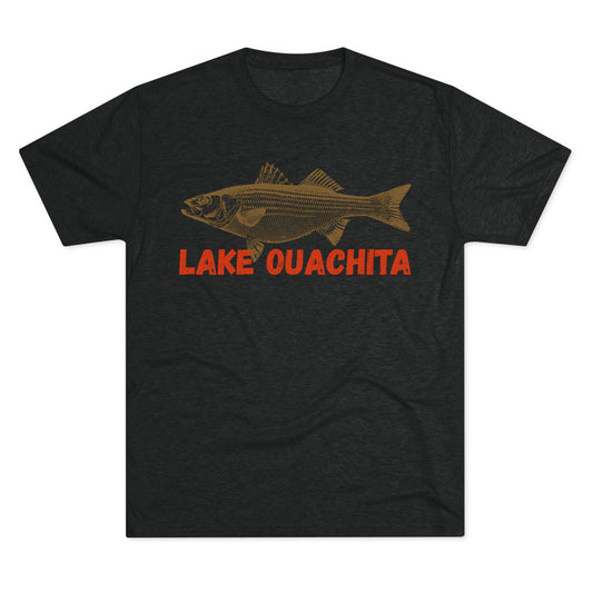 Lake Ouachita Fishing Tee, Unisex Crew Neck Shirt, Summer Lake Apparel, Gift for Fishermen, Outdoor Adventure T-Shirt, Lake House Style