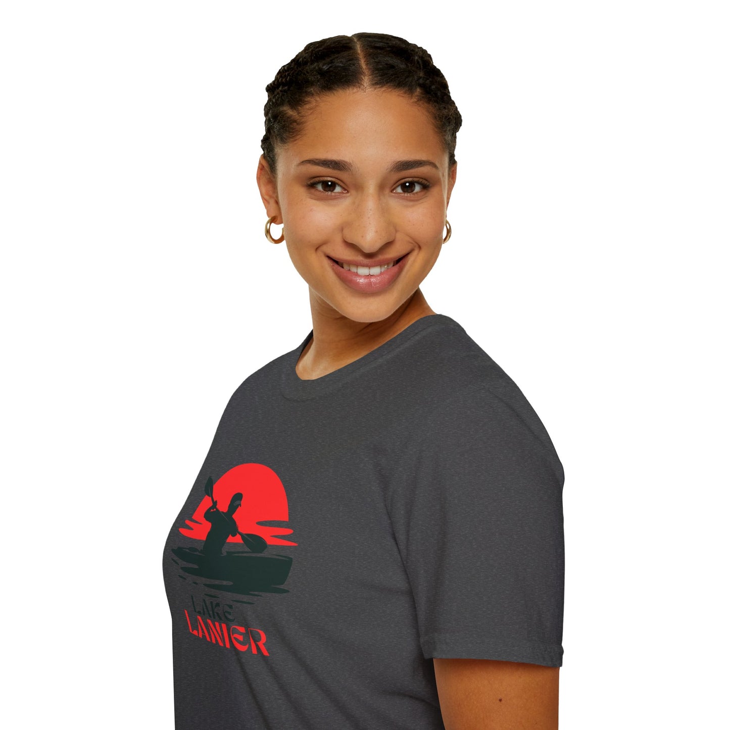 Lake Lanier Unisex Softstyle T-Shirt, Kayaking Shirt, Outdoor Adventure Tee, Lake Life Apparel, Father's Day Gift, Summer Wear