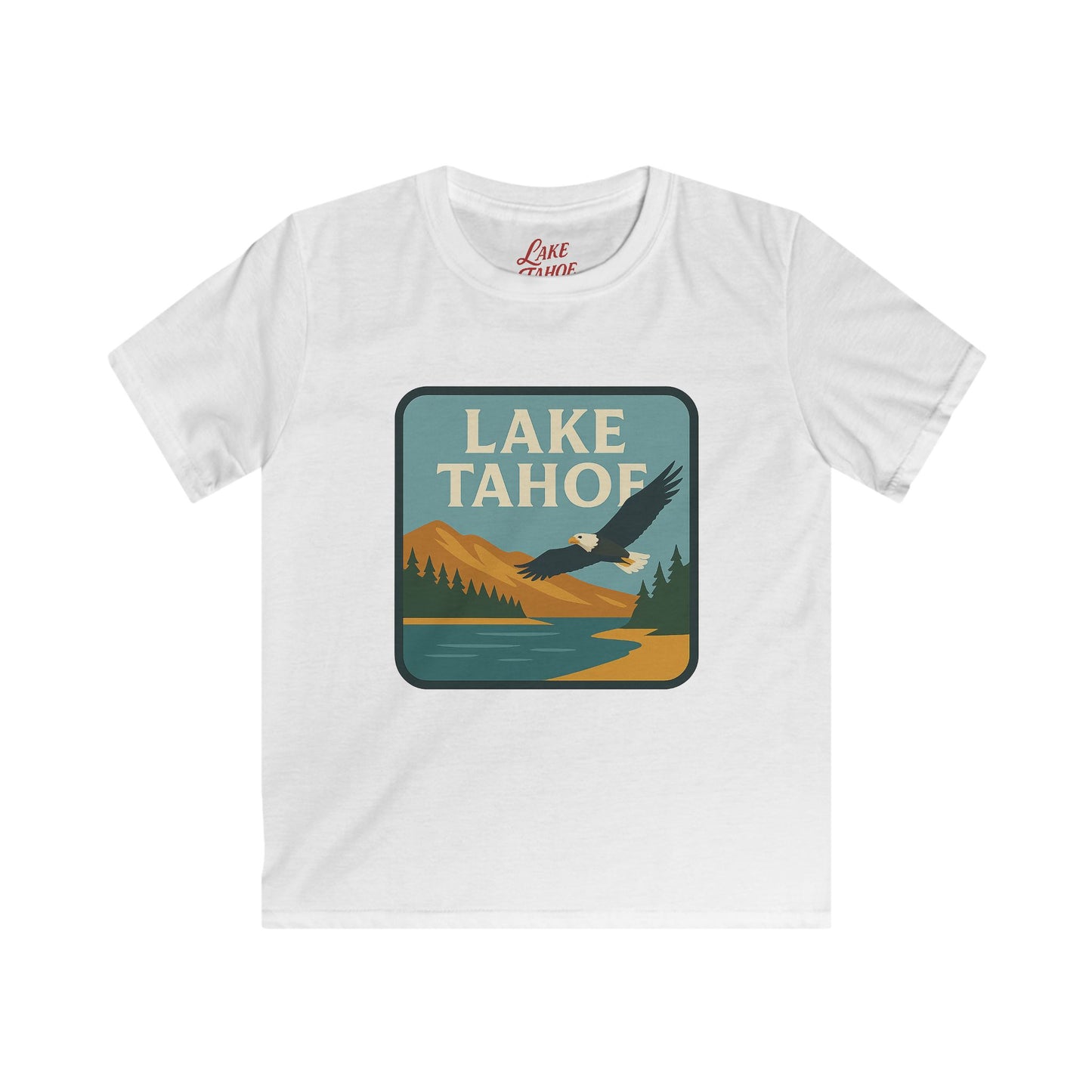 Lake Tahoe Kids Tee, Softstyle T-Shirt for Children, Summer Adventure Shirt, Lake House Gift, Outdoor Fun Apparel