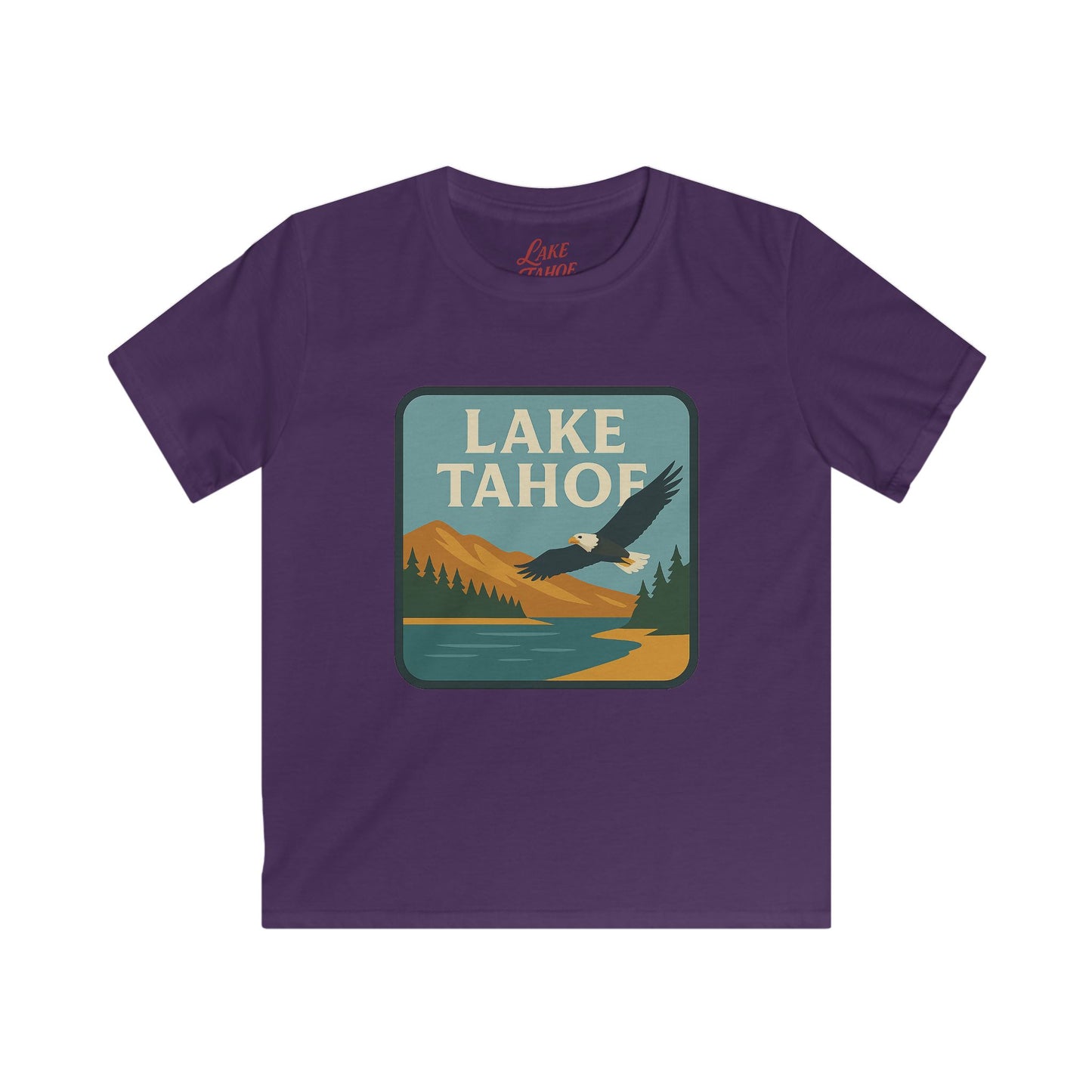 Lake Tahoe Kids Tee, Softstyle T-Shirt for Children, Summer Adventure Shirt, Lake House Gift, Outdoor Fun Apparel