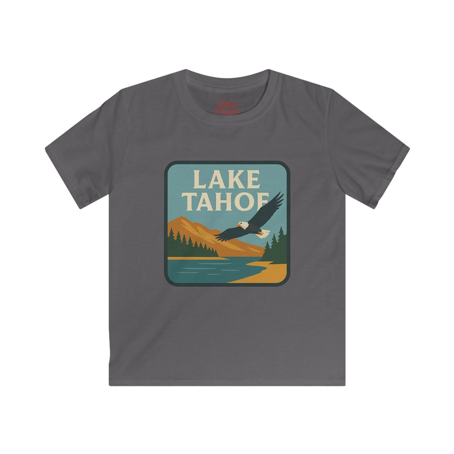 Lake Tahoe Kids Tee, Softstyle T-Shirt for Children, Summer Adventure Shirt, Lake House Gift, Outdoor Fun Apparel