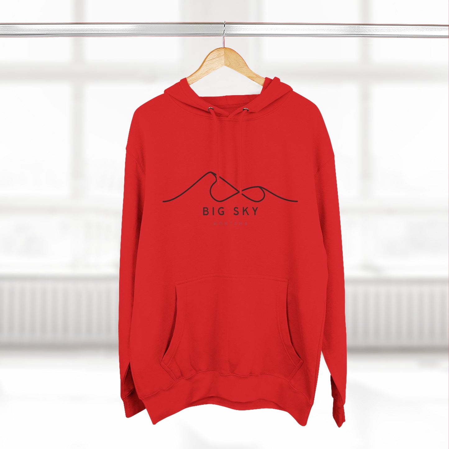Big Sky Stylish Three-Panel Fleece Hoodie for Cozy Days, Casual Wear, Warm Layering, Gift for Him or Her