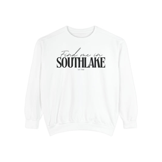 Southlake Cozy Sweatshirt, Unisex Garment-Dyed Crew, Casual Wear, Gift for Friends, Fall Fashion, Lounge Style