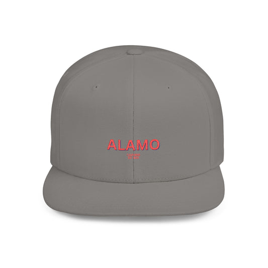 Alamo Stylish Flat Bill Snapback Hat with Design, Perfect for Casual Outings, Streetwear, Gifts, Festivals, Everyday Wear