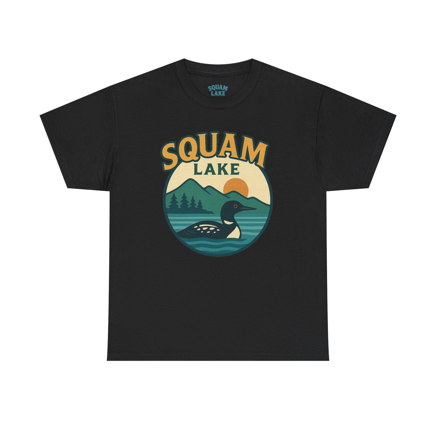 Squam Lake Graphic Tee | Unisex Heavy Cotton T-Shirt, Nature Lover Gift, Lake Adventure Shirt, Outdoor Apparel, Vintage Lake Design
