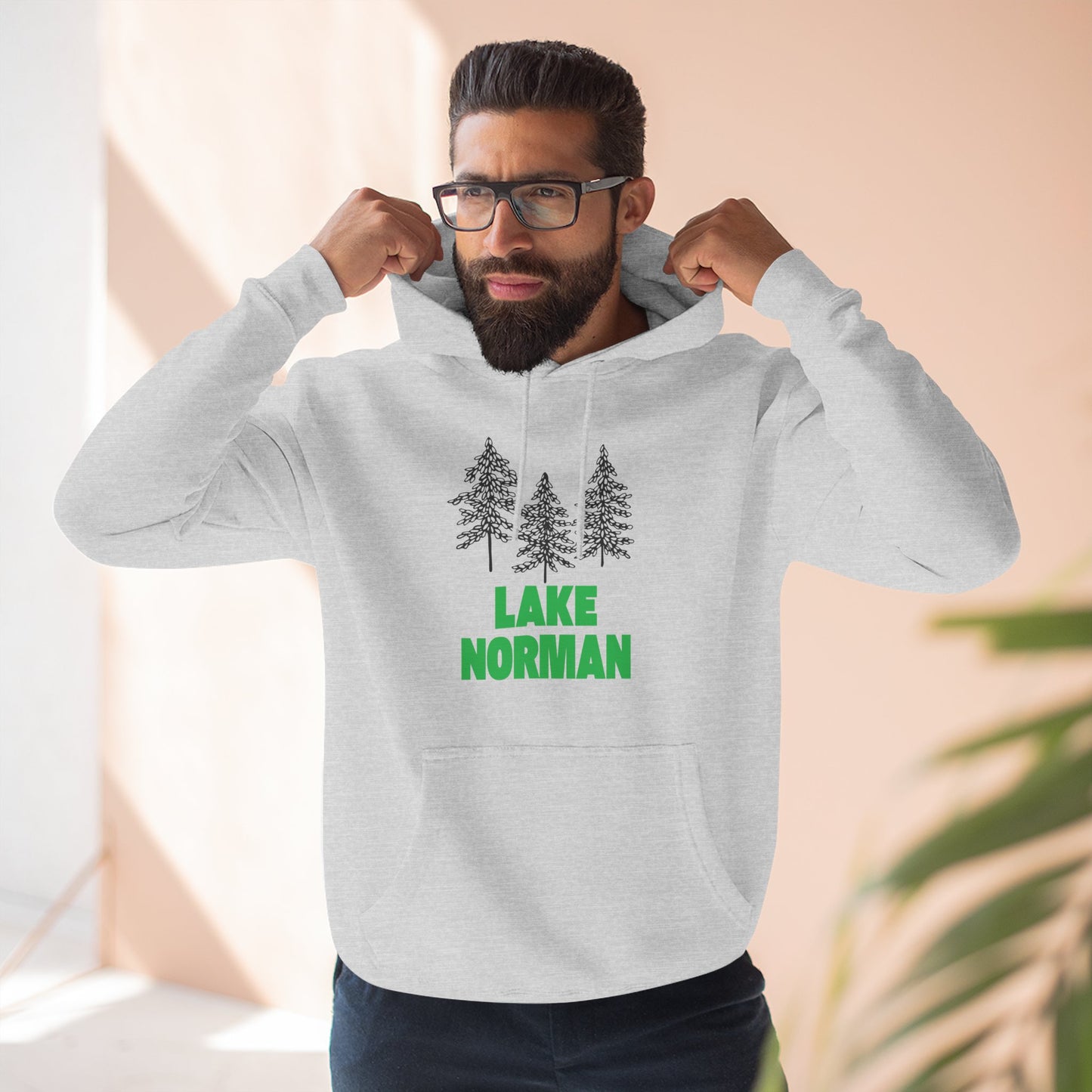 Lake Norman Fleece Hoodie, Cozy Sweatshirt, Outdoor Adventure Wear, Unique Gift for Lake Lovers, Perfect for Fall and Winter