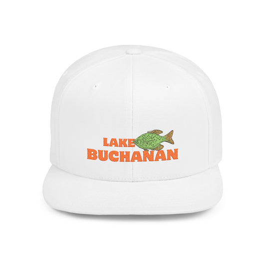 Lake Buchanan Fish Flat Bill Snapback Hat, Fishing Cap, Outdoor Gear, Lake House Gift, Summer Accessories, Stylish Headwear