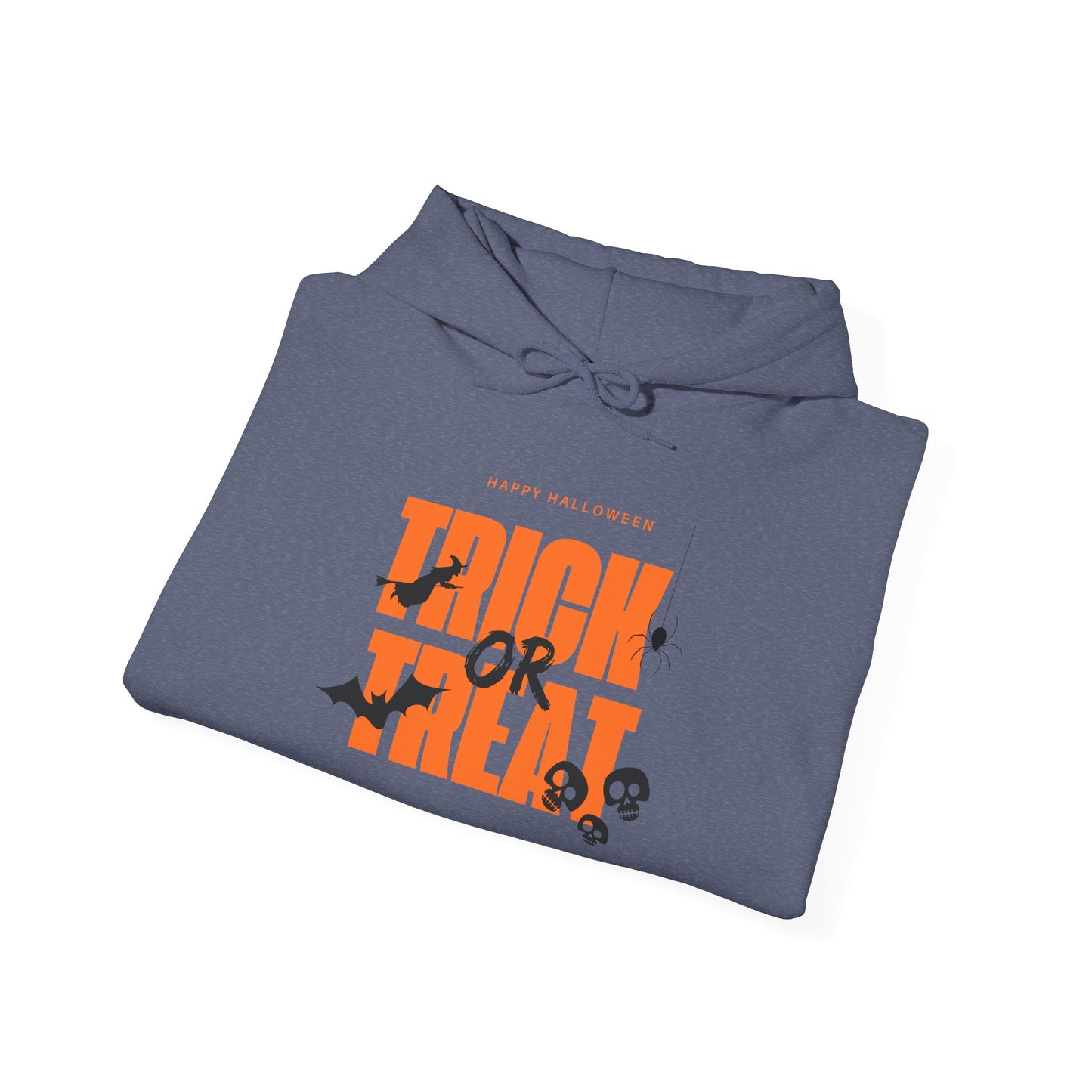 Halloween Trick or Treat Hoodie, Cozy Fall Sweatshirt, Spooky Season Apparel, Unisex Halloween Sweatshirt, Perfect for Pumpkin Patch