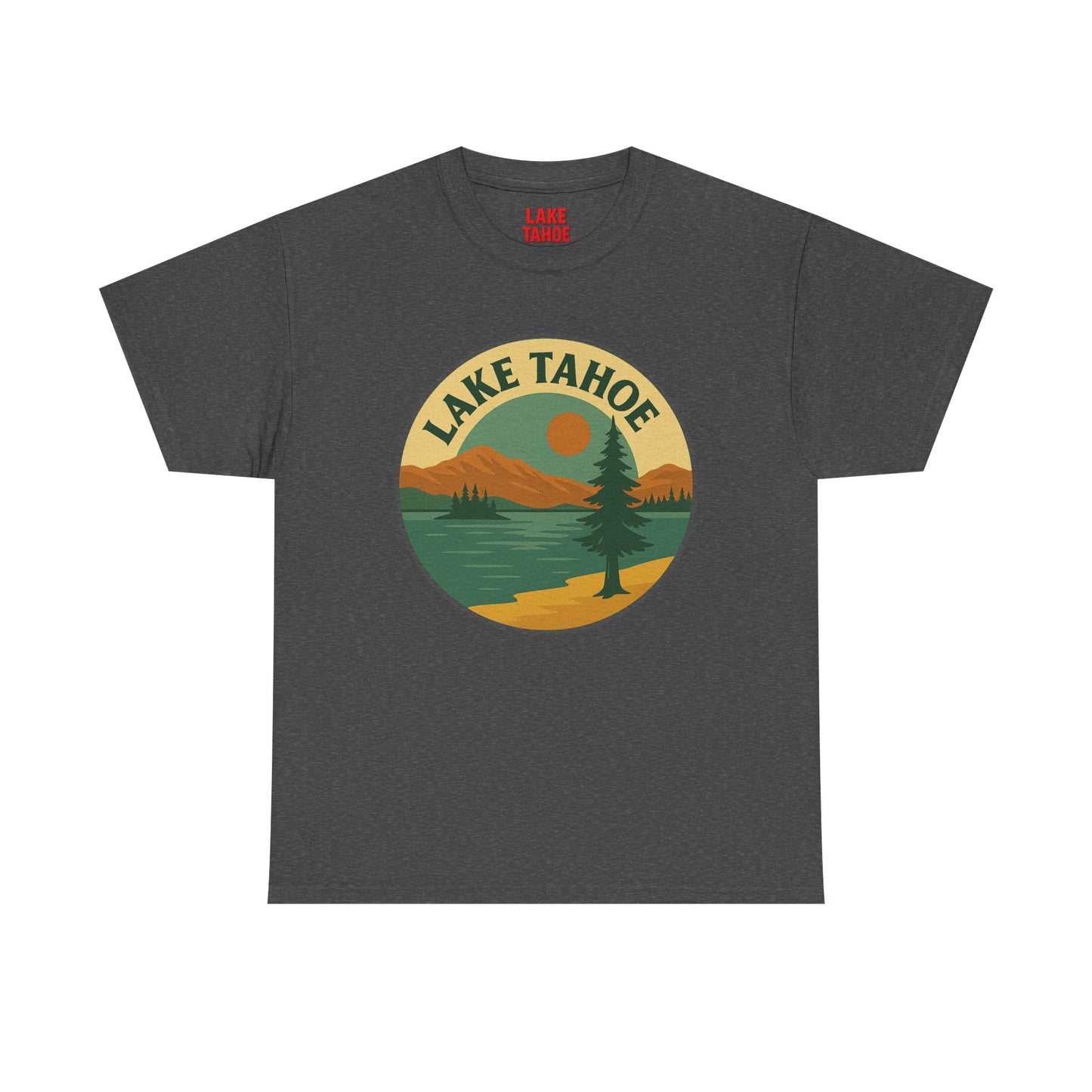 Lake Tahoe Graphic Tee | Unisex Heavy Cotton T-Shirt, Nature Lover Gift, Lake Adventure Shirt, Outdoor Apparel, Vintage Lake Design
