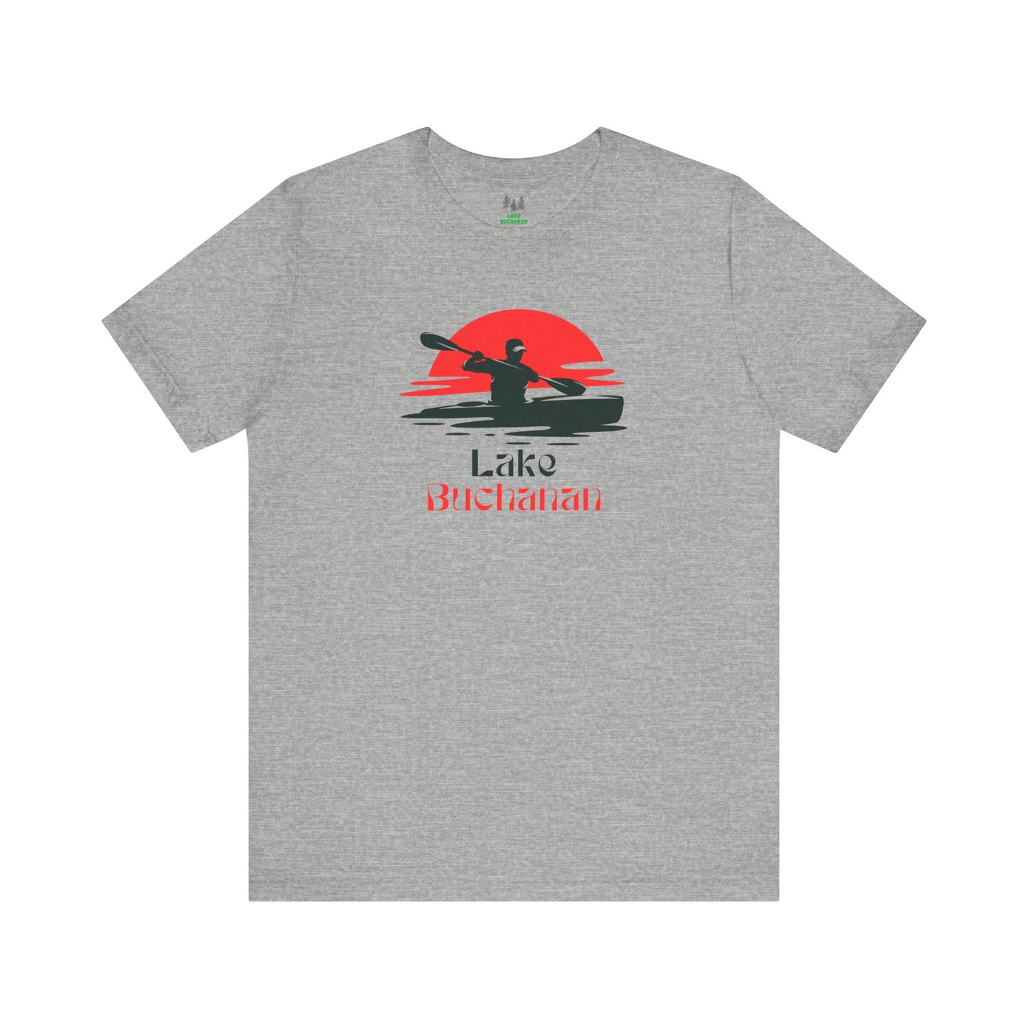 Lake Buchanan Tee - Kayaking Graphic Unisex Jersey Short Sleeve Shirt, Outdoor Adventure Gift, Summer Vibes, Lake Lover Apparel