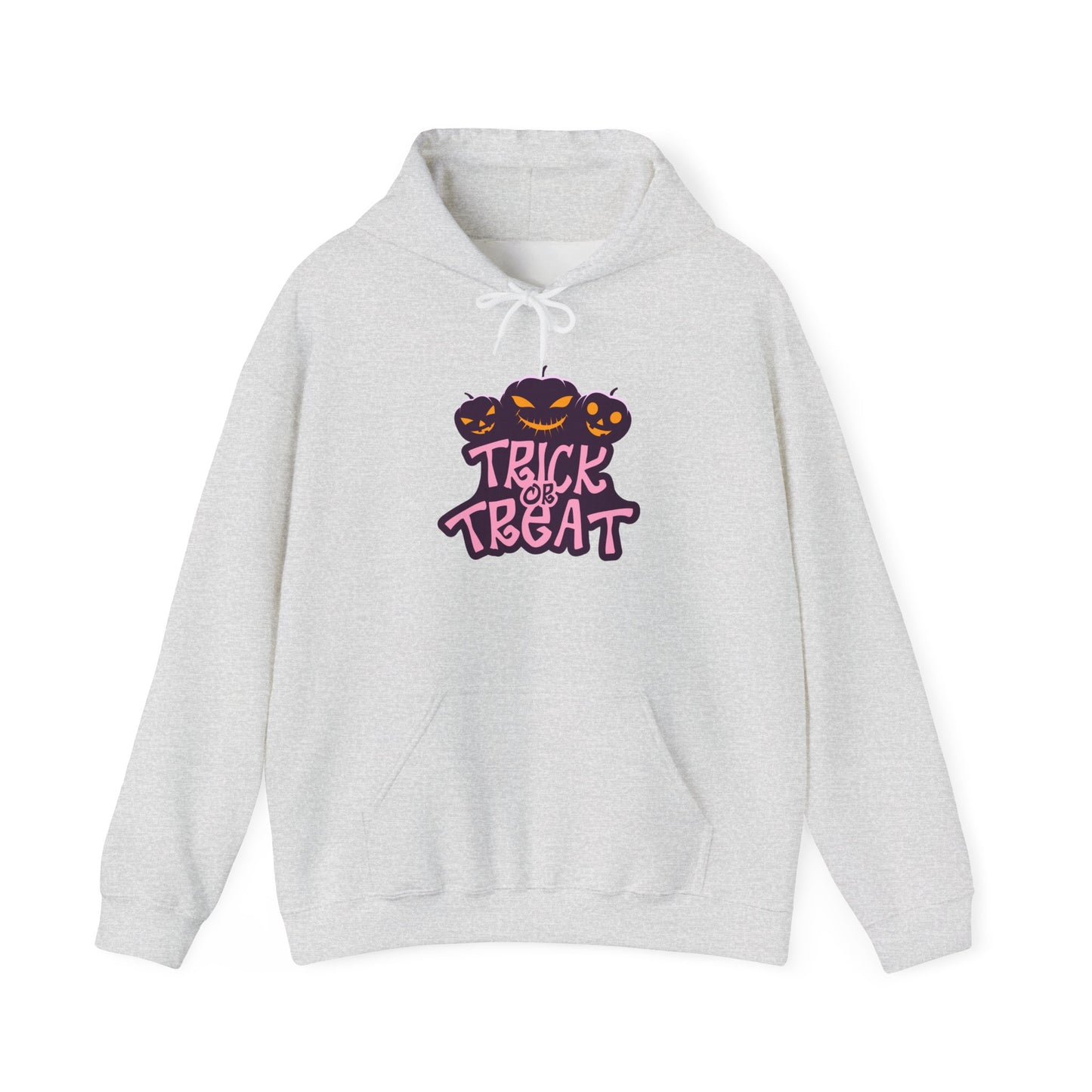 Halloween Trick or Treat Hoodie, Cozy Unisex Sweatshirt, Perfect for Fall Celebrations, Spooky Season Apparel, Gift for Halloween Lovers