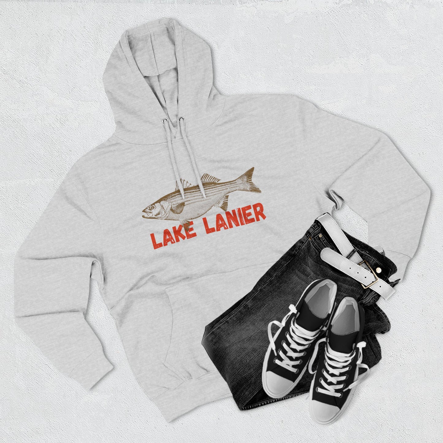 Lake Lanier Fishing Fleece Hoodie | Cozy Outdoor Style, Perfect Gift for Fishing Lovers, Summer & Winter Essentials, Lake Life Apparel