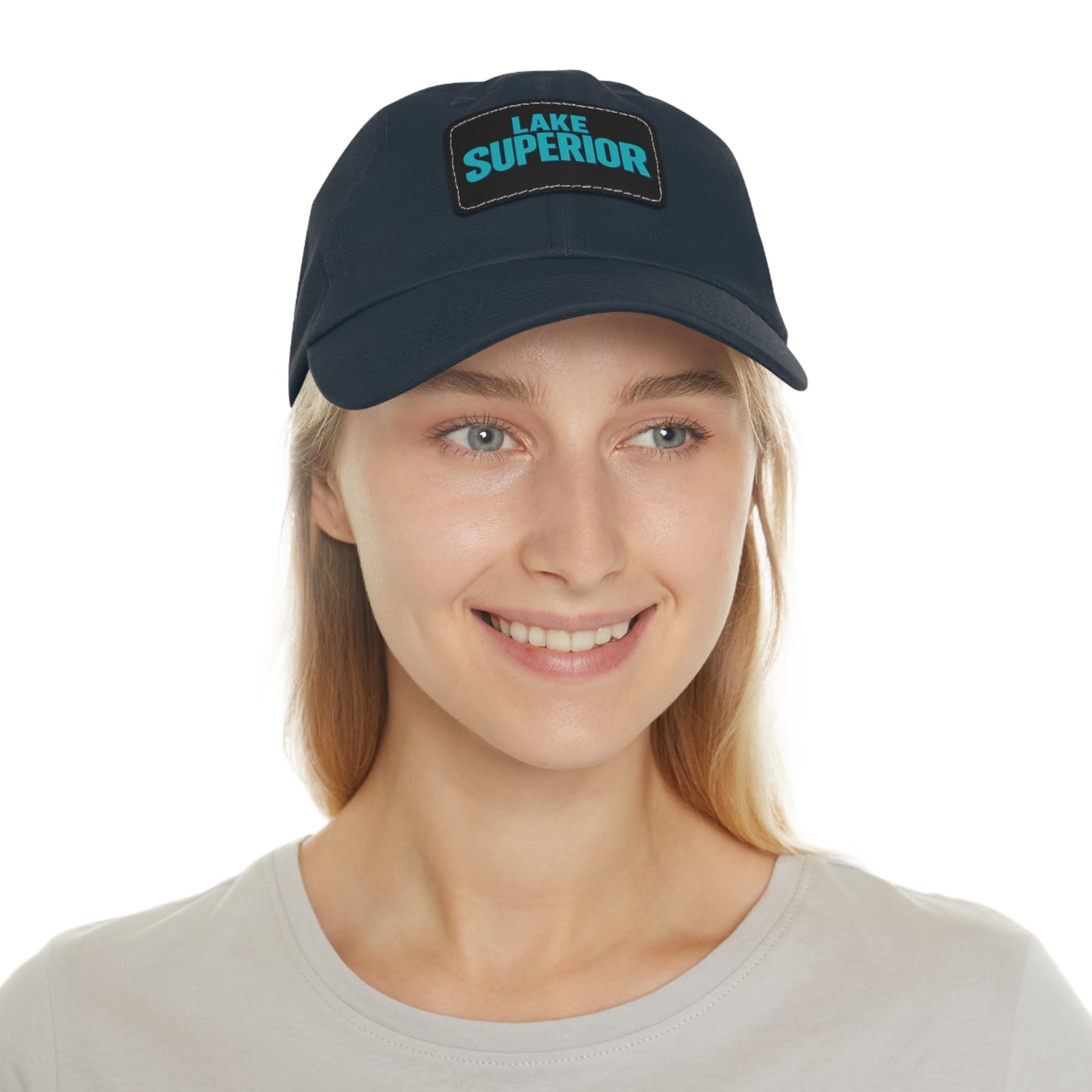 Lake Superior Dad Hat with Leather Patch (Rectangle)