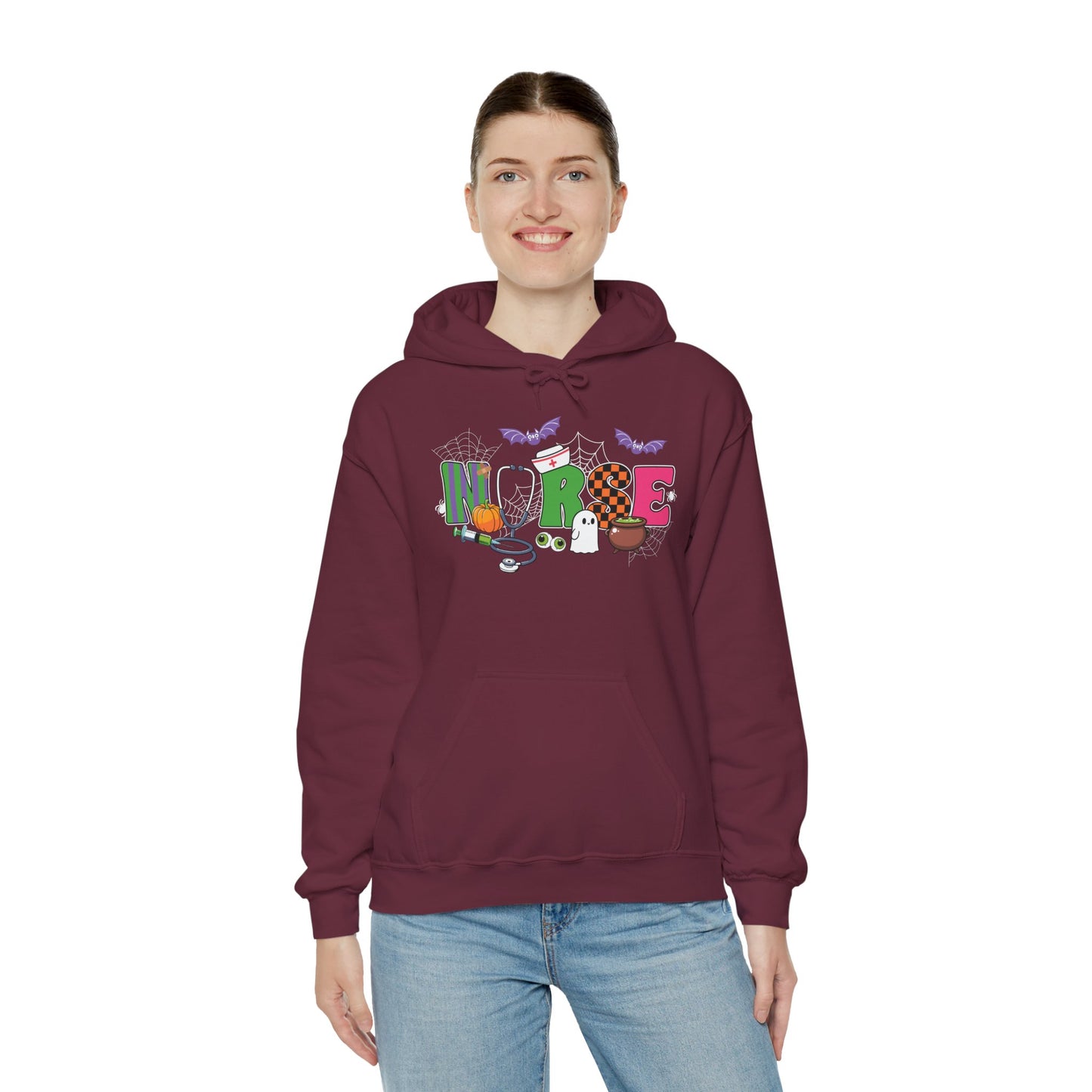 Nurse Whimsical Halloween Hooded Sweatshirt, Fall Fashion, Cozy Sweater Gift, Unisex Hoodie, Halloween Apparel