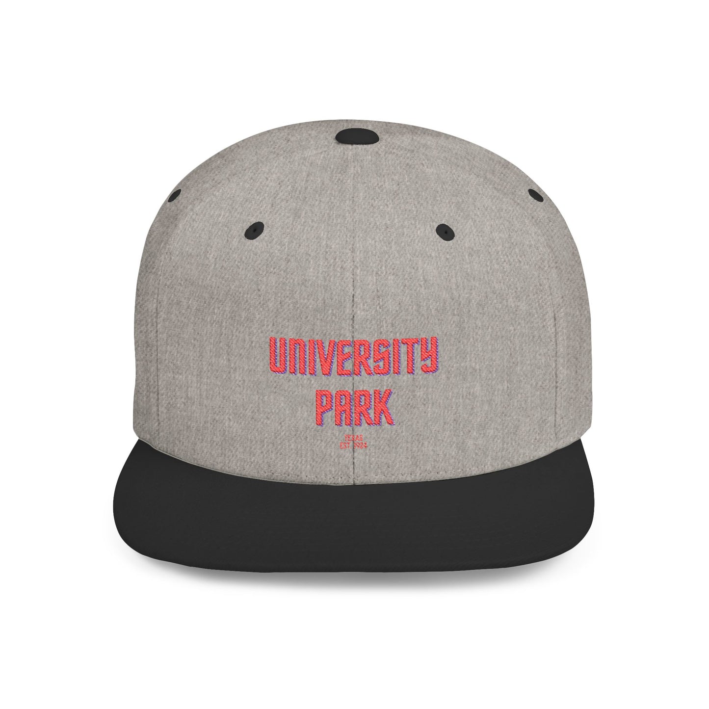 University Park Stylish Flat Bill Snapback Hat with Design, Perfect for Casual Outings, Streetwear, Gifts, Festivals, Everyday Wear