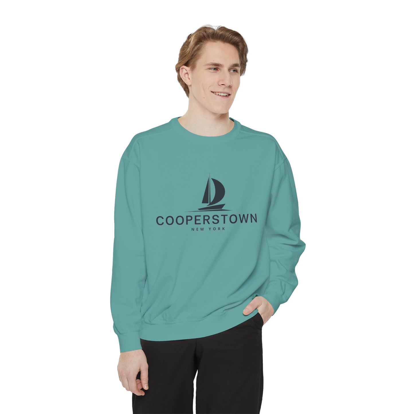 Cooperstown Vibes Unisex Sweatshirt | Garment-Dyed Comfort, Perfect for Casual Outings, Travel, Gifts, Autumn Days