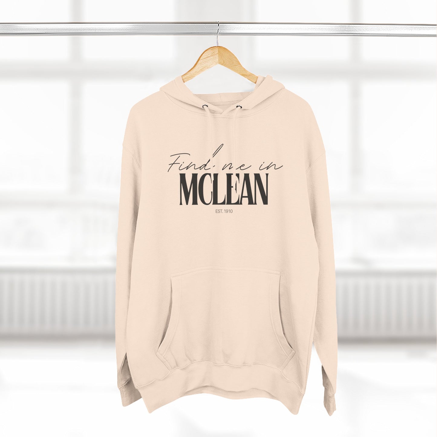 McLean Stylish Three-Panel Fleece Hoodie for Everyday Comfort, Personalized Gift, Casual Wear, Unisex Hoodie, Cozy Fashion