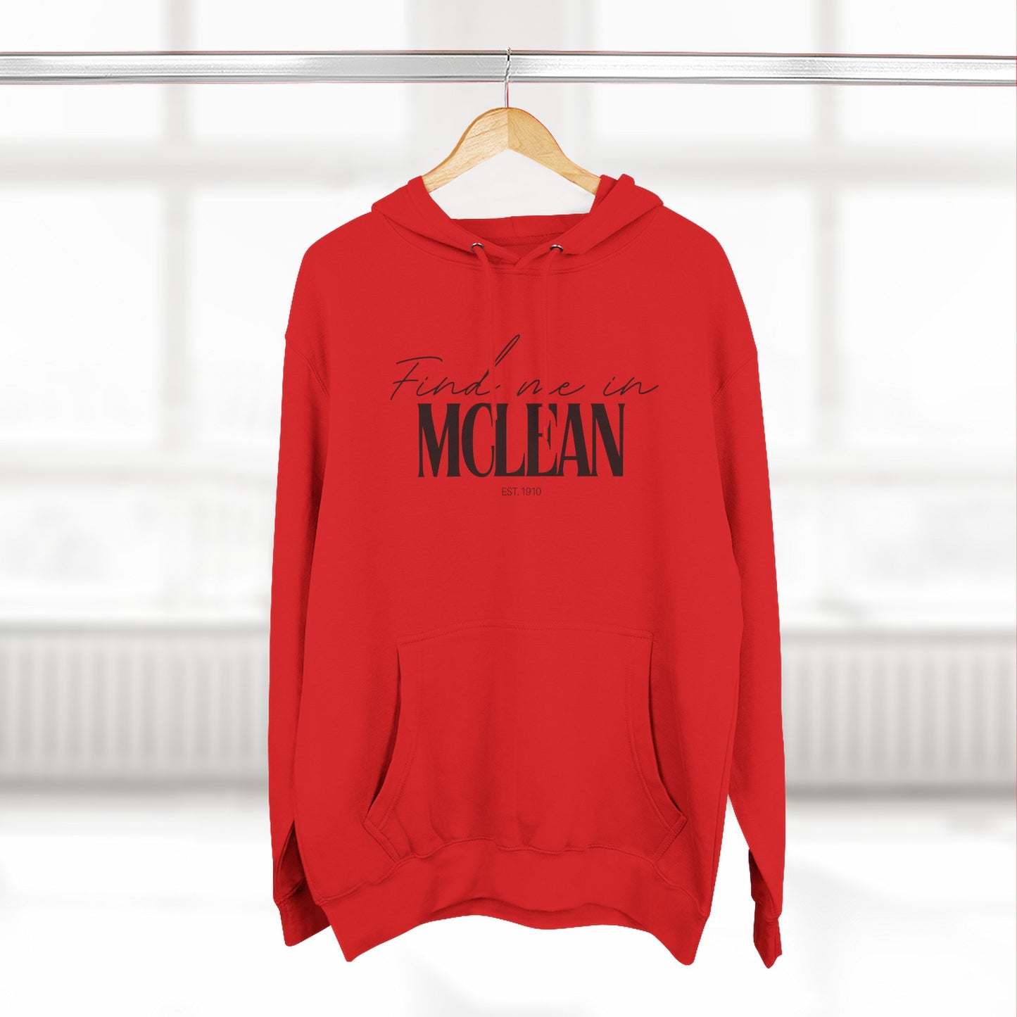 McLean Stylish Three-Panel Fleece Hoodie for Everyday Comfort, Personalized Gift, Casual Wear, Unisex Hoodie, Cozy Fashion