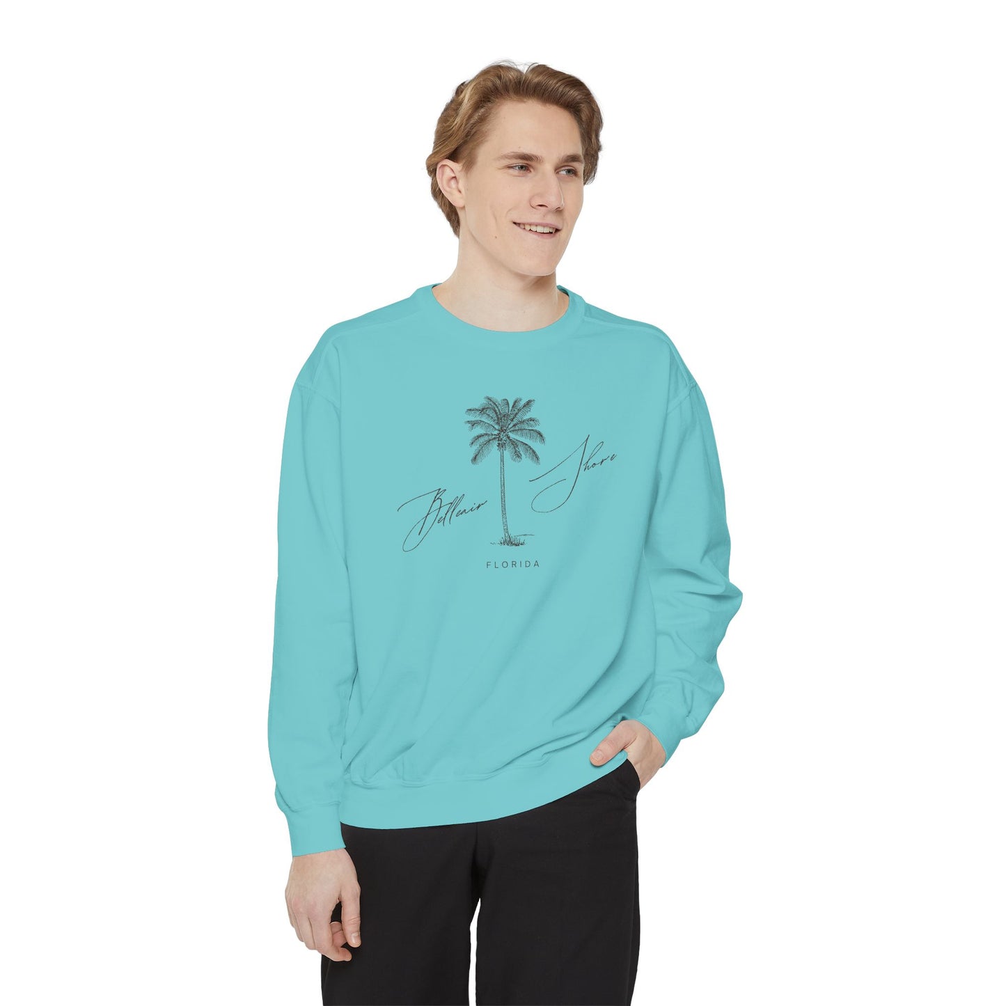Belleair Shore Chill Vibes Sweatshirt - Unisex Garment-Dyed Style, Perfect for Lounging