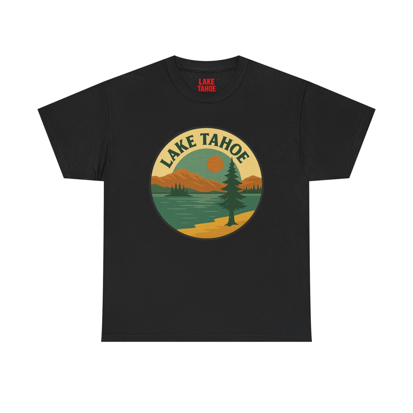 Lake Tahoe Graphic Tee | Unisex Heavy Cotton T-Shirt, Nature Lover Gift, Lake Adventure Shirt, Outdoor Apparel, Vintage Lake Design