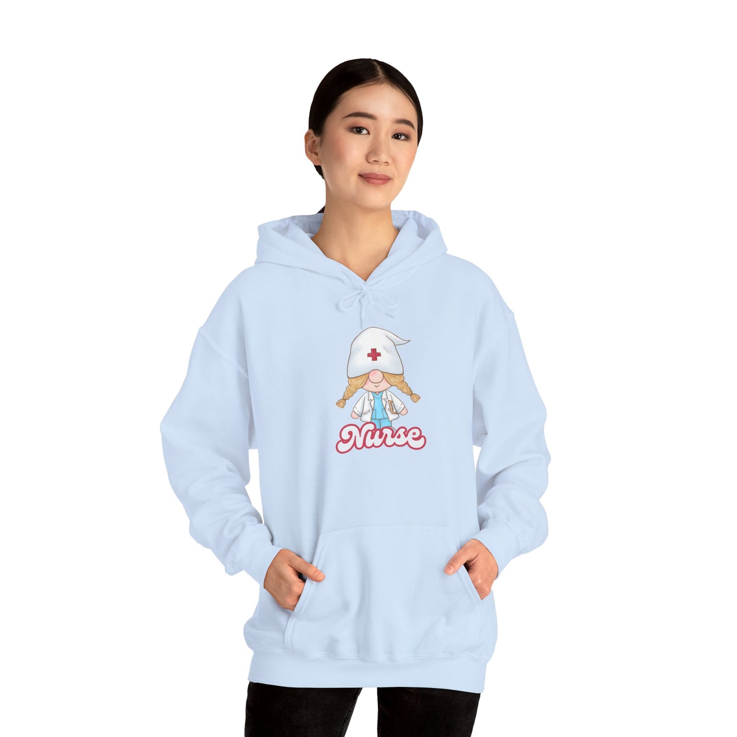 Nurse Cartoon Hoodie - Cozy Unisex Sweatshirt, Gift for Healthcare Workers, Nursing Student Apparel, Medical Profession Hoodie
