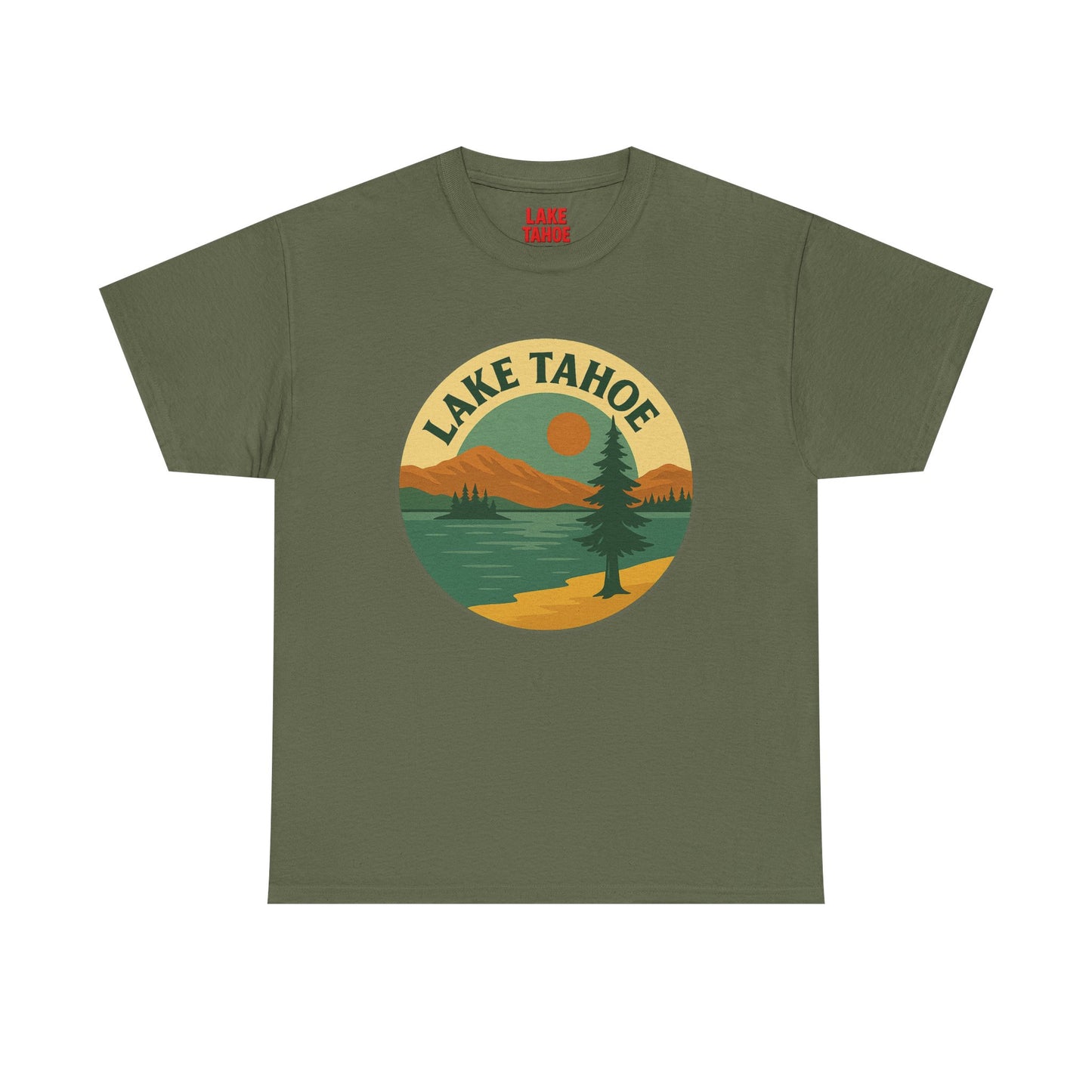 Lake Tahoe Graphic Tee | Unisex Heavy Cotton T-Shirt, Nature Lover Gift, Lake Adventure Shirt, Outdoor Apparel, Vintage Lake Design