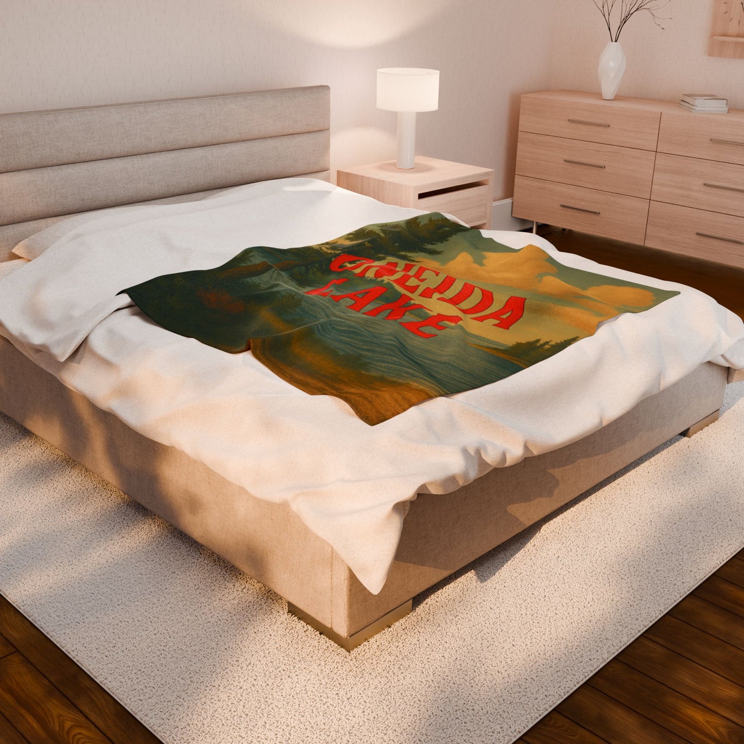 Oneida Lake Velveteen Plush Blanket
