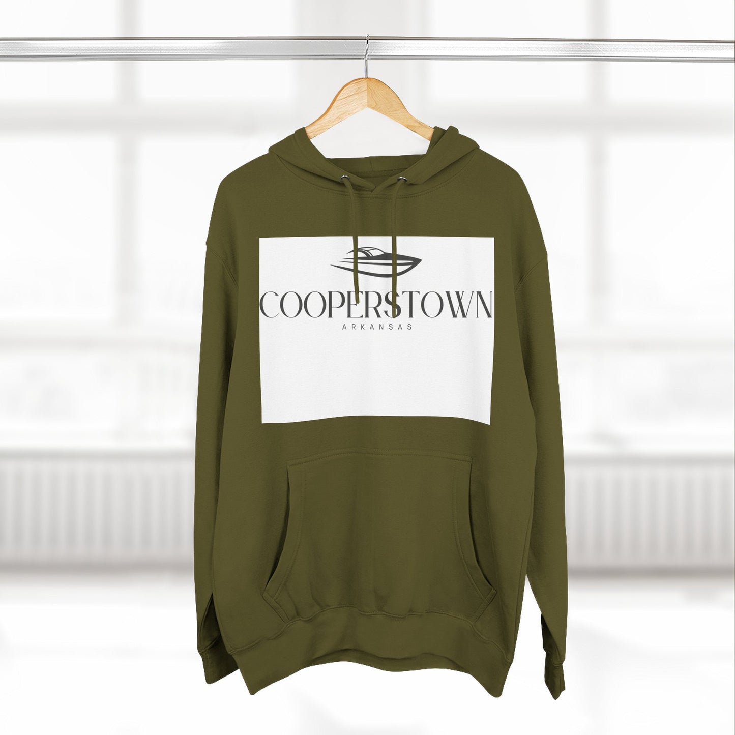 Cooperstown Stylish Three-Panel Fleece Hoodie for Cozy Days, Casual Wear, Warm Layering, Gift for Him or Her