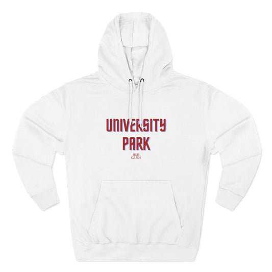 University Park Fleece Hoodie, Casual Sweatshirt, Cozy Layering Piece, Perfect Gift for All Occasions, Stylish Streetwear